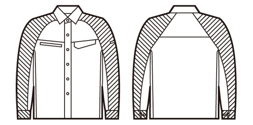 自重堂 86804 製品制電ストレッチ長袖シャツ(男女兼用) ハンガーイラスト・線画