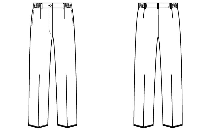 自重堂 WH11212 WHISEL レディースパンツ すっきり ウエストゴム(両サイド) ハンガーイラスト・線画