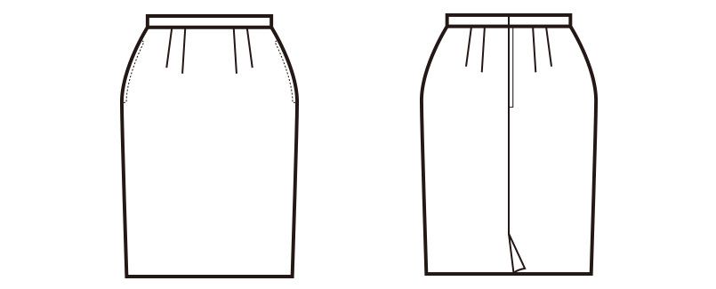 en joie(アンジョア) 51050 控えめなモノトーンがシックな雰囲気でウール混のスカート 無地 ハンガーイラスト・線画