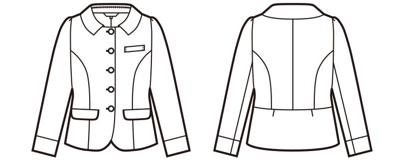 en joie(アンジョア) 81790 [通年]鮮やかチェック柄と個性的な襟が好感度のジャケット｜事務服の通販ならユニフォームタウン