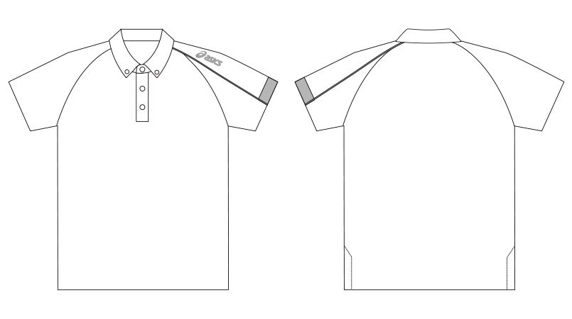 CHM305 アシックス(asics) 半袖ポロシャツ(男女兼用) ハンガーイラスト・線画