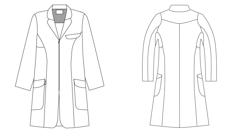 LKM201-0100 アシックス(asics) ドクターコート(女性用) ハンガーイラスト・線画