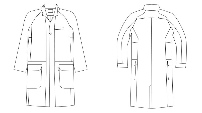 LKM701-0100 アシックス(asics) 長袖ドクターコート(男性用) ハンガーイラスト・線画