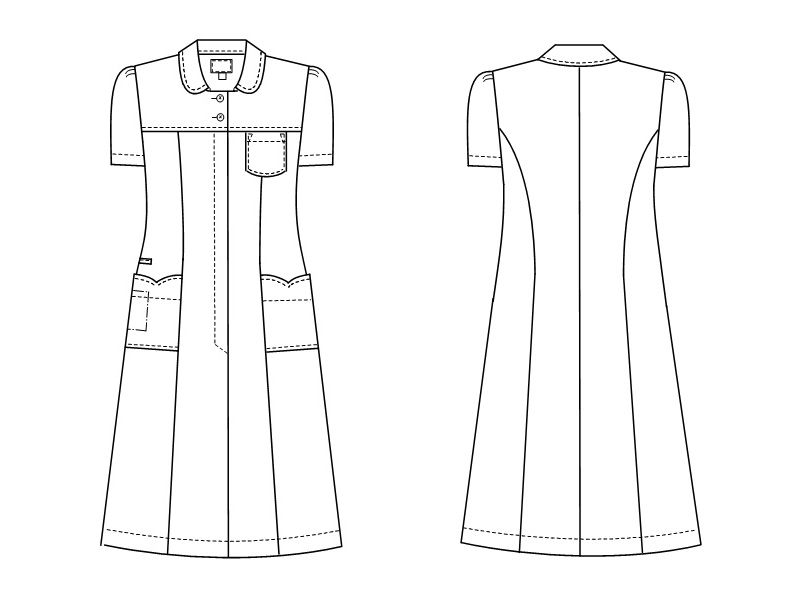 CF4807 ナガイレーベン(nagaileben) クレールローベ ワンピース(女性用) ハンガーイラスト・線画