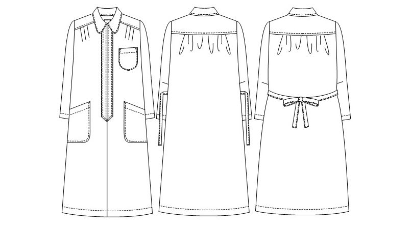 HS986 ナガイレーベン(nagaileben) ホスパースタット マタニティウェアワンピース/七分袖(女性用) ハンガーイラスト・線画
