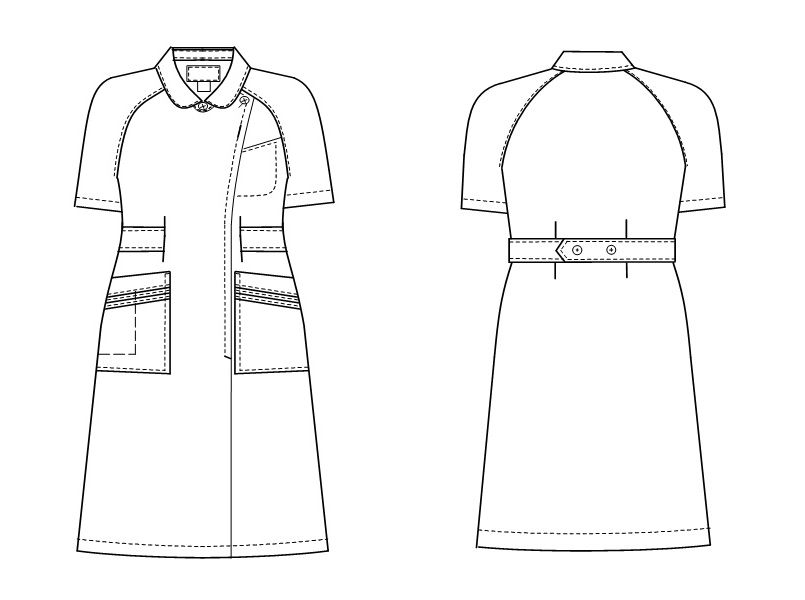 KEX1157 ナガイレーベン(nagaileben) ケックスター ワンピース(女性用) ハンガーイラスト・線画
