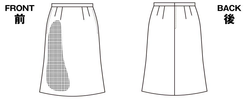 Selery S-15620 [秋冬・通年]洗ったらすぐに乾く！イージーケアのAラインスカート[チェック] ハンガーイラスト・線画