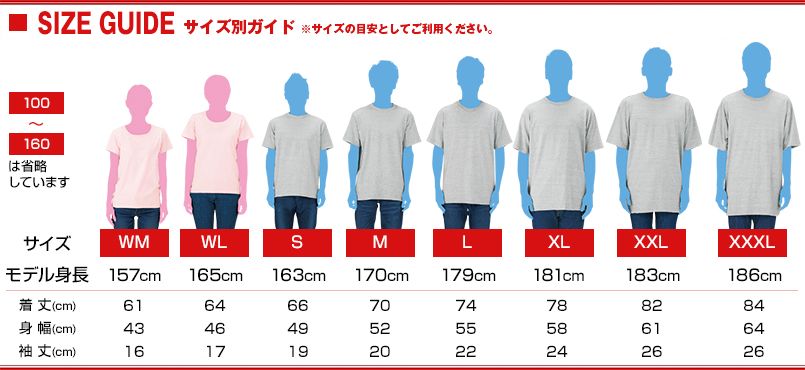 00085-CVT ヘビーウェイトTシャツ(男女兼用) サイズガイド