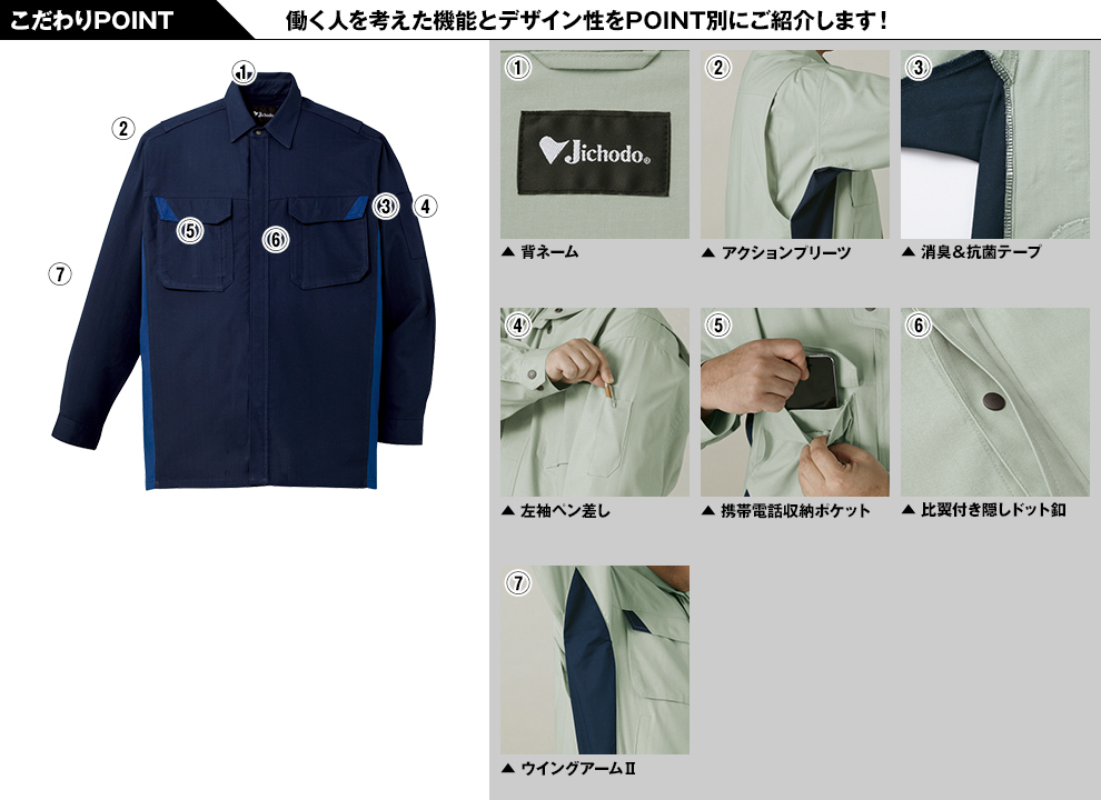 自重堂 86404 ブレバノプラスツイル難燃長袖シャツのこだわりPOINT