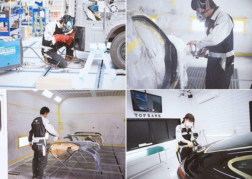 修理、塗装、板金、ポリマーなど、専任の技術者が輸入車を日本クオリティで仕上げ