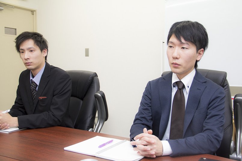 株式会社ラインズ、営業部の濱田様、営業部マネージャーの堀田様